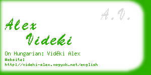 alex videki business card
