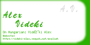 alex videki business card